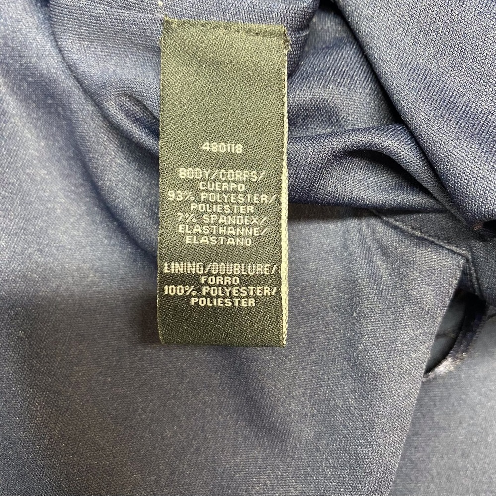 NERO by Jatin Varma Navy Blue Scuba Ruffle Cocktail Dress. - Picture 12 of 13